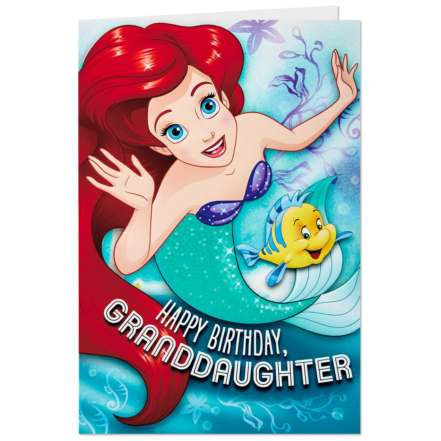 Disney Birthday Cards
 Disney The Little Mermaid Birthday Card for Granddaughter