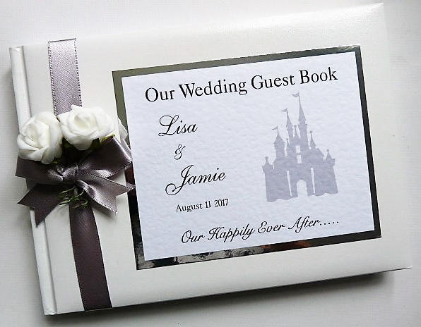 Disney Guest Book Wedding
 Disney Castle Personalised Wedding Guest Book
