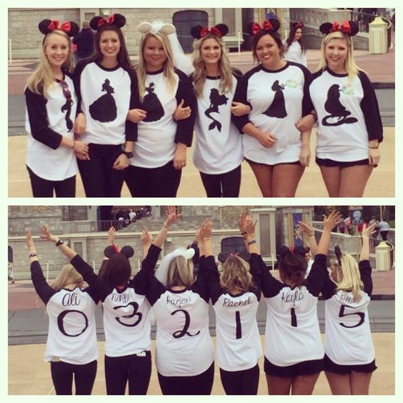 Disney Themed Bachelorette Party Ideas
 Bachelorette party at Disney World Numbers on the back of
