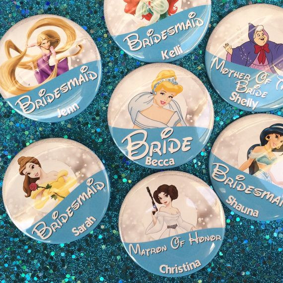 Disney Themed Bachelorette Party Ideas
 Disney Bridal Party Character 3" Button