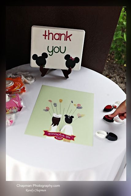 Disney Wedding Guest Book
 Thumbprint guest book Disney Wedding at the Swan