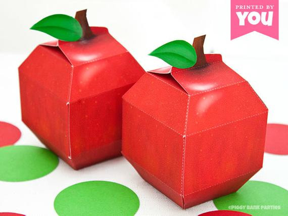 DIY Apple Boxes
 Apple Favor Box DIY Printable School and Teacher Inspired
