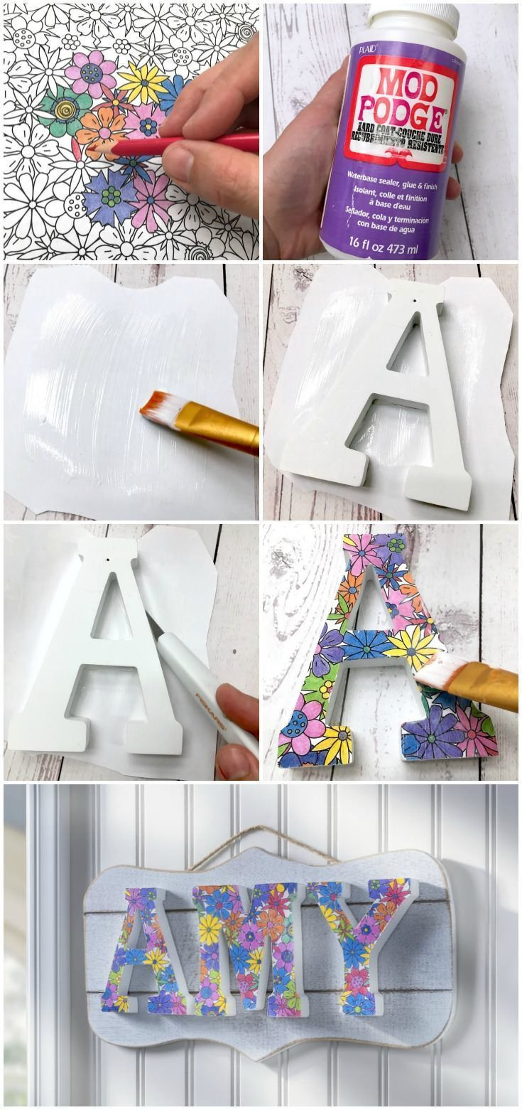 DIY Art And Craft For Adults
 Unique Coloring Book DIY Name Plaque