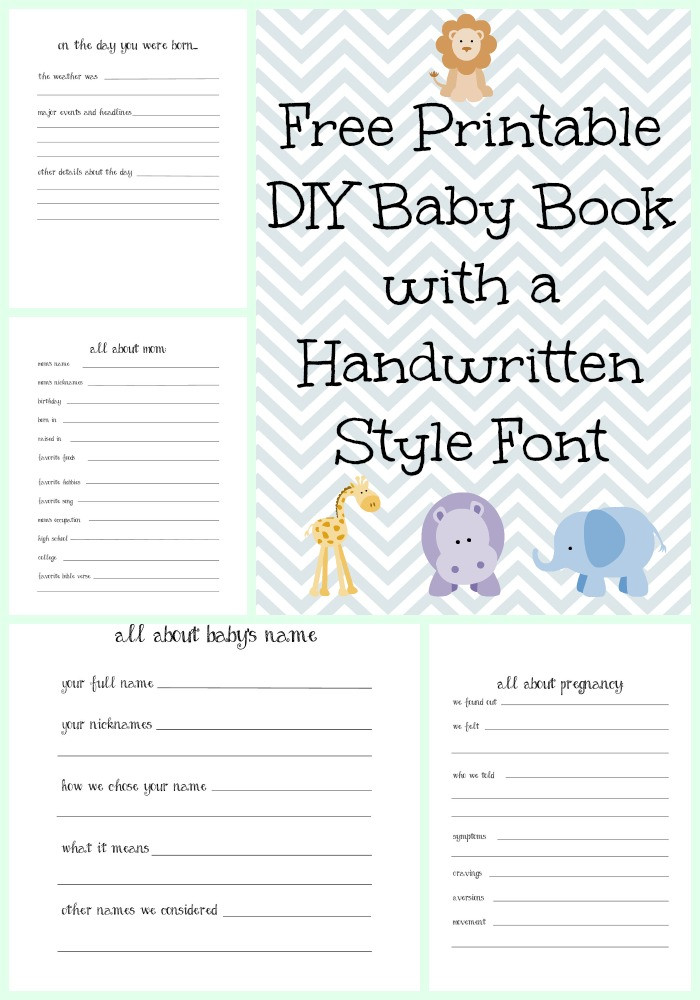 DIY Baby Book
 Make a DIY Baby Book with a Handwritten Style Font with