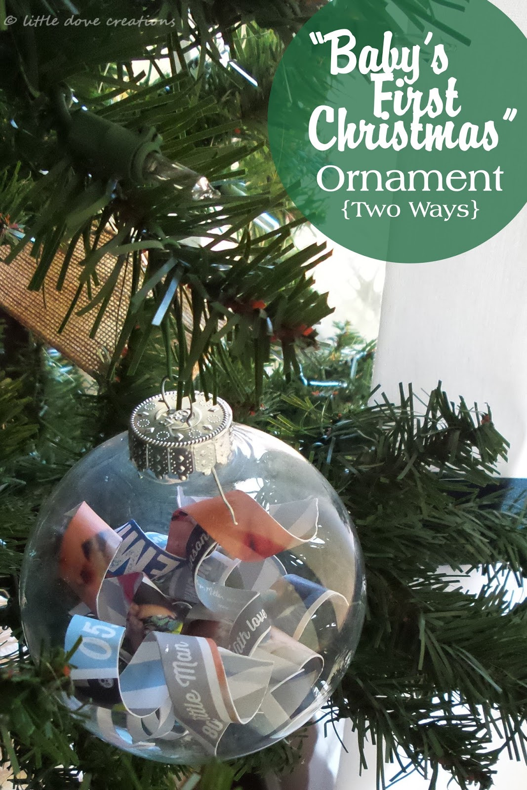 DIY Baby Christmas Photos
 diy "baby s first Christmas" ornaments Little Dove Blog