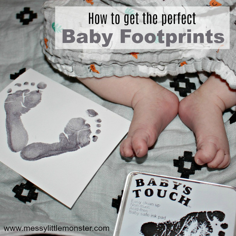 DIY Baby Footprints
 How to Make Baby Footprints Messy Little Monster