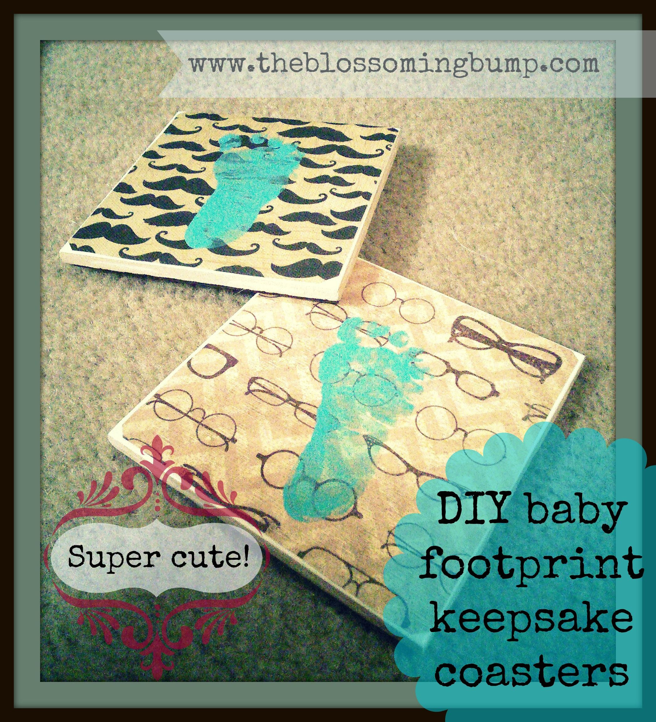 DIY Baby Footprints
 Super cute DIY baby footprint keepsake coasters and other
