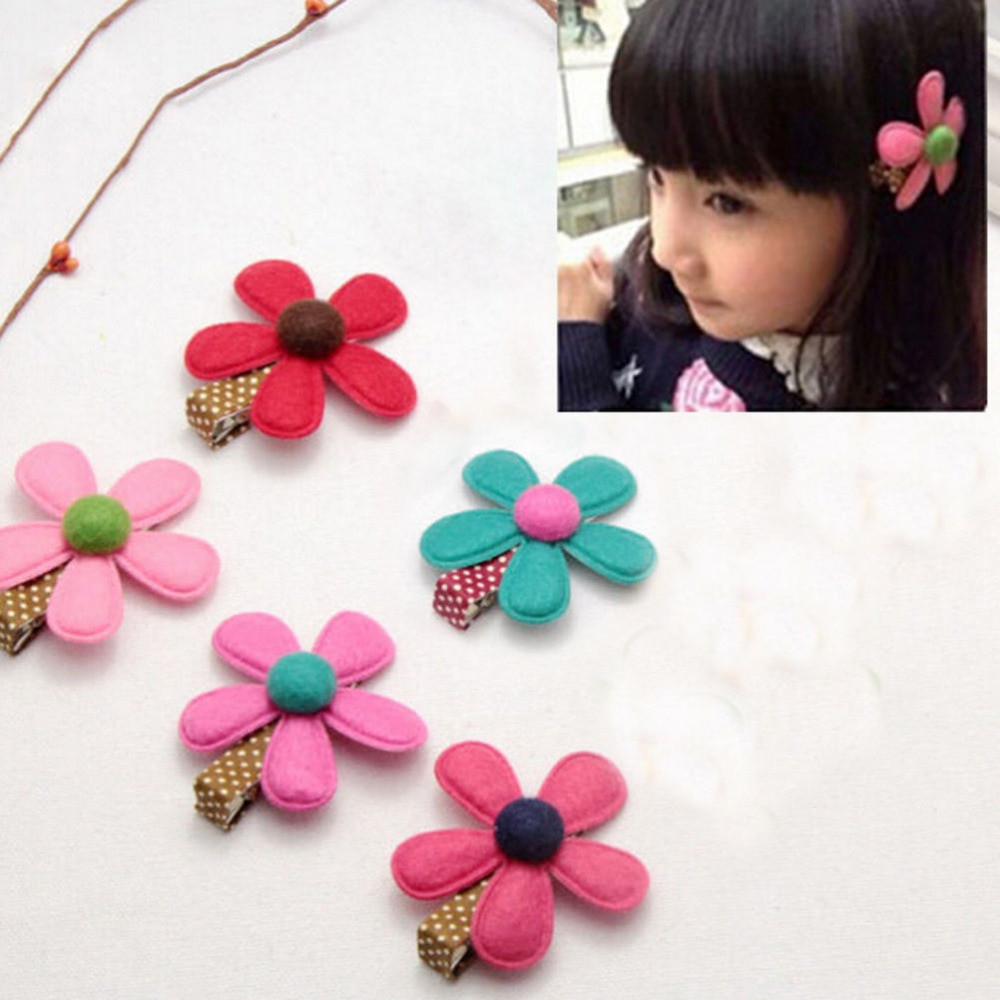 Diy Baby Hair Clips
 Hot Selling Girl Hairclip Mini Cloth Flower hair clip