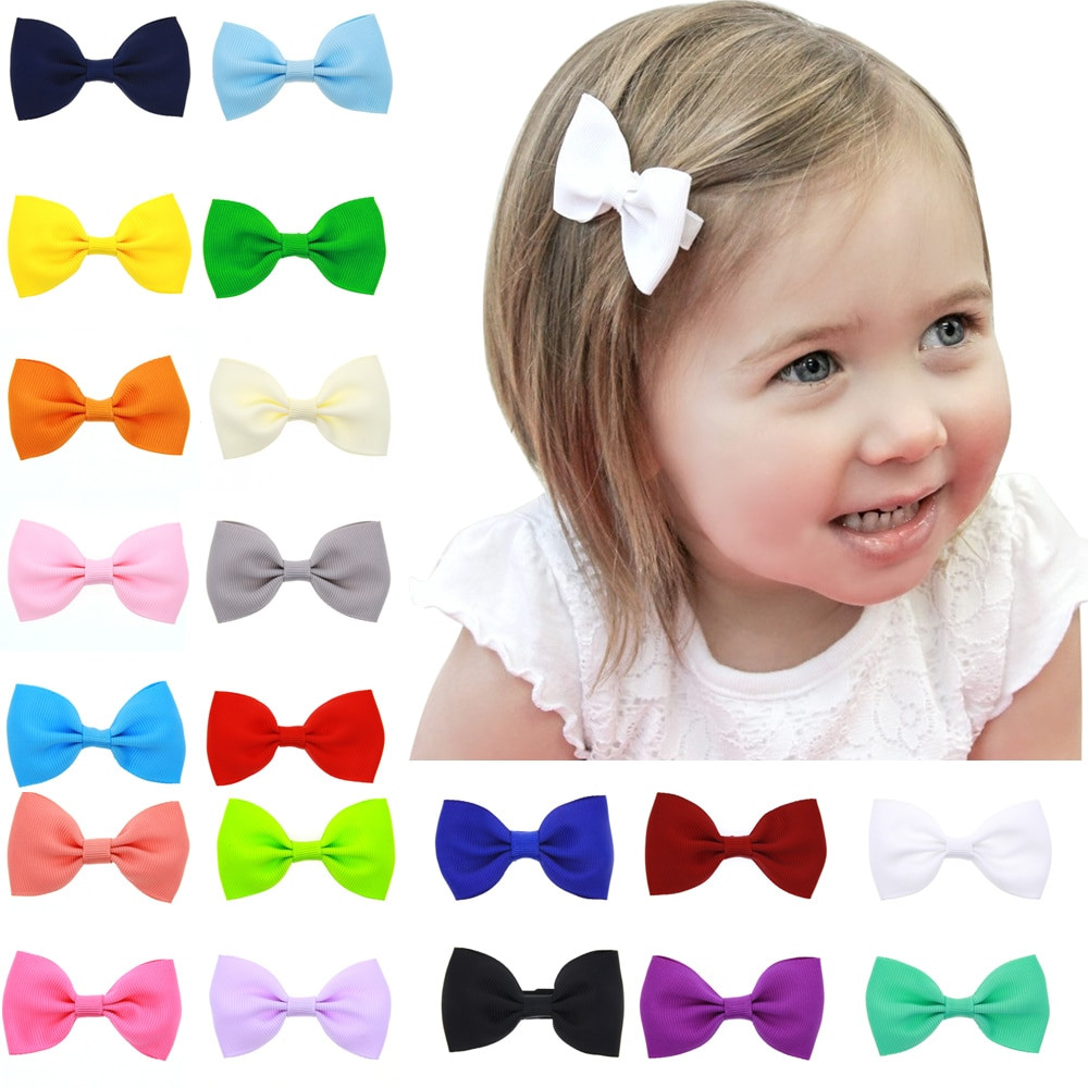 Diy Baby Hair Clips
 20pcs lot 2 75 Boutique Ribbon Bow Hair Clip Barrettes