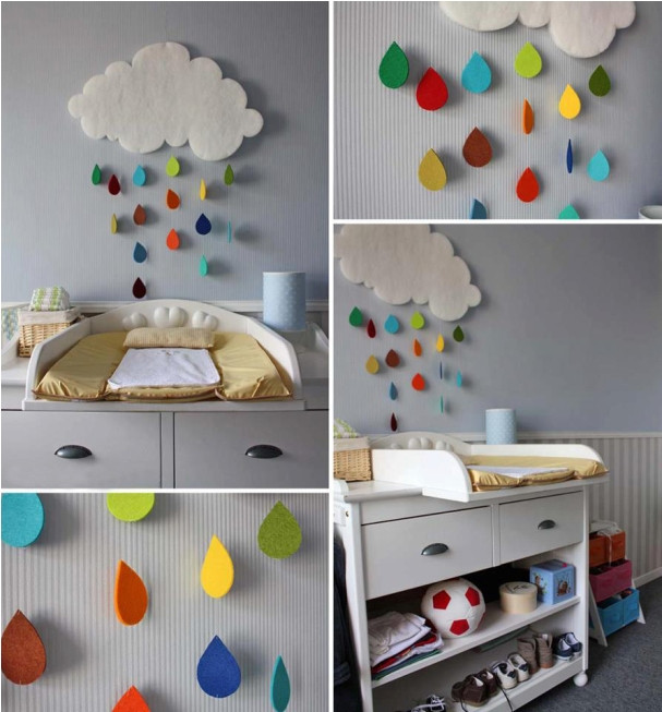 Diy Baby Room Decor Ideas
 diy baby room decor rainy cloud raindrop felt colourful