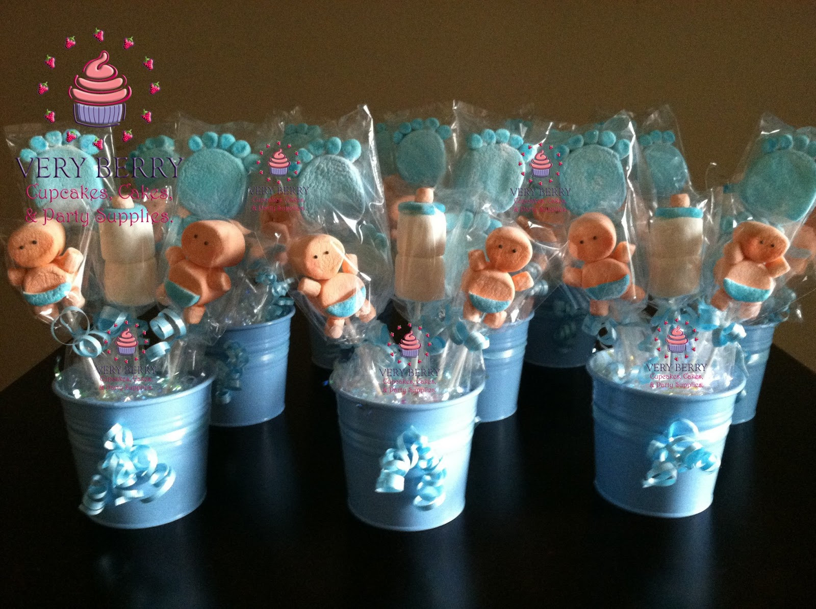DIY Baby Shower Centerpieces Boy
 Veryberry Cupcakes BOY BABY SHOWER MARSHMALLOW CENTERPIECES