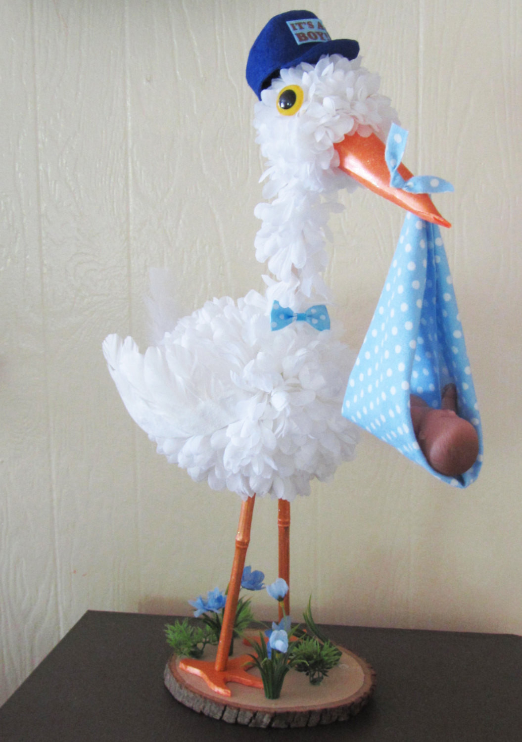 DIY Baby Shower Centerpieces For Boy
 Stork Centerpiece Baby boy stork centerpiece unique baby