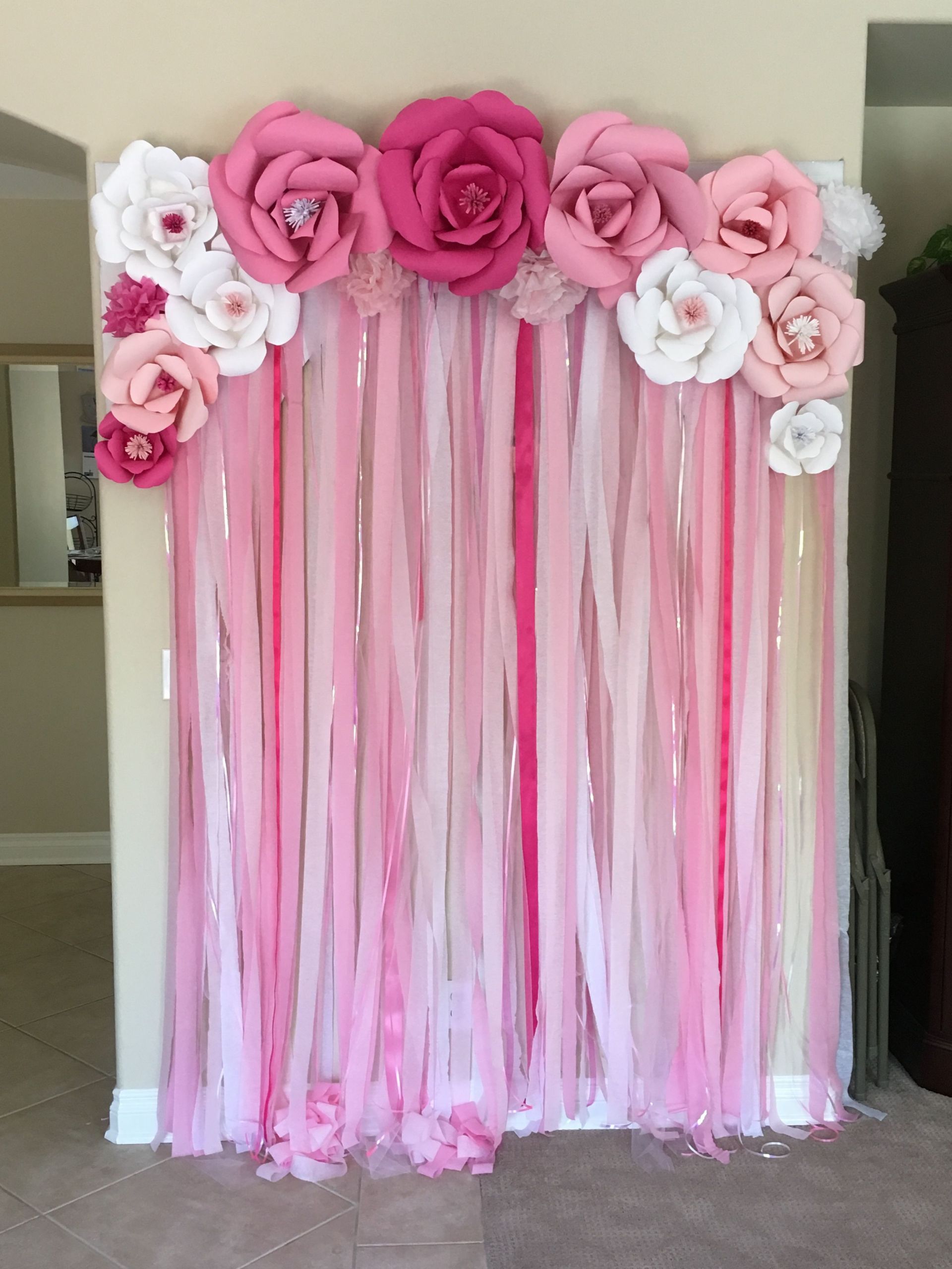 DIY Baby Shower Ideas For Girls
 backdrop for a girl baby shower