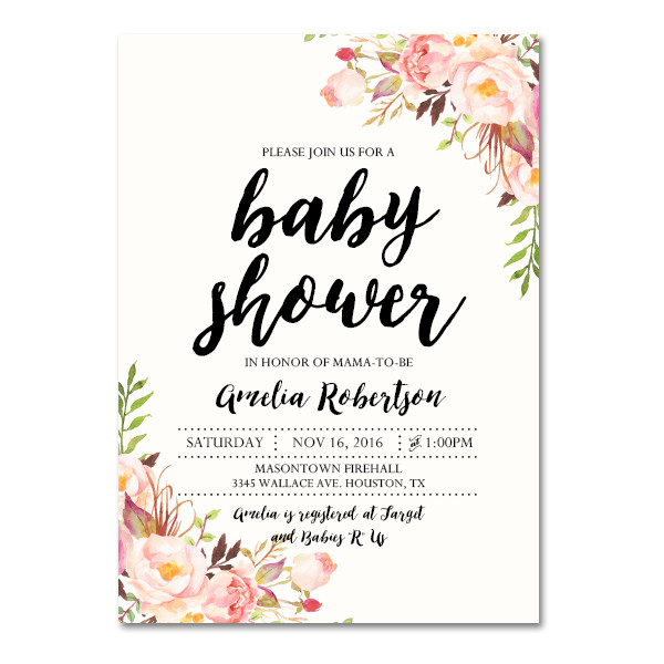 DIY Baby Shower Invitations Free
 Editable PDF Baby Shower Invitation DIY Elegant Vintage