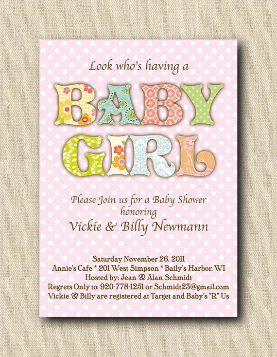 Diy Baby Shower Invitations Girl
 Baby Girl Shower Invitations DIY PRINTABLE