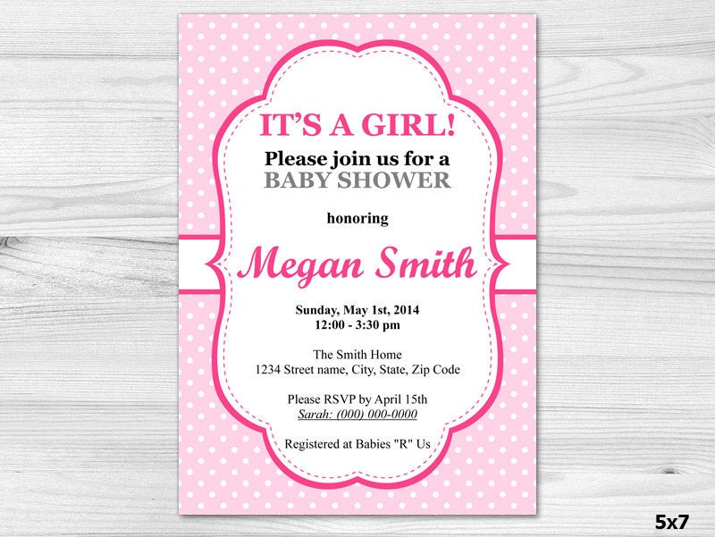 Diy Baby Shower Invitations Girl
 Its a Girl Baby Shower Invitation DIY Printable Custom