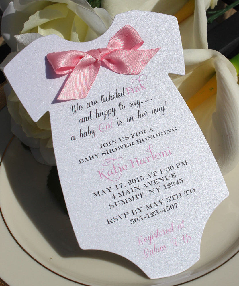 Diy Baby Shower Invitations Girl
 Baby Shower Invitation for Girl in Shape of esie with