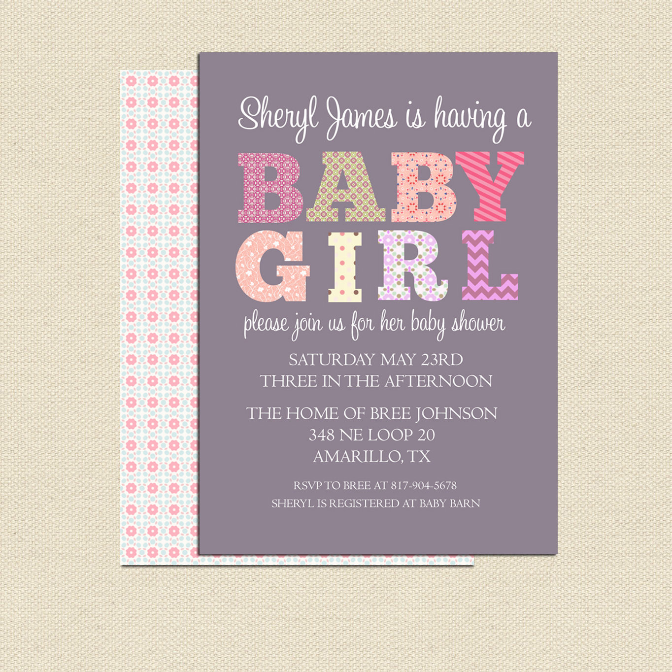 Diy Baby Shower Invitations Girl
 DIY Printable Baby Shower Invitation For Girl No 2