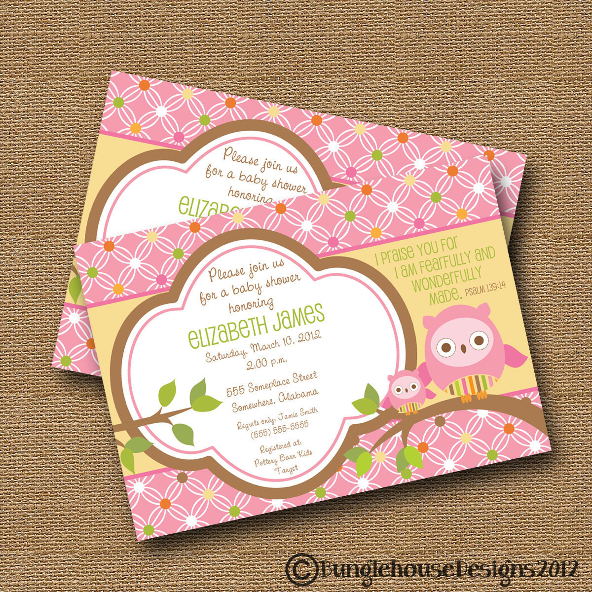 Diy Baby Shower Invitations Girl
 Owl Baby Shower Invitation DIY PRINTABLE Baby Girl Christian