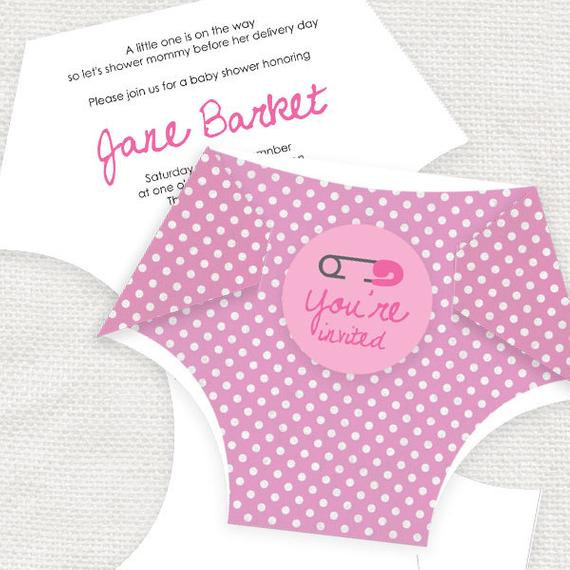 Diy Baby Shower Invitations Kits
 diy diaper printable baby shower invitation template by iDIYjr