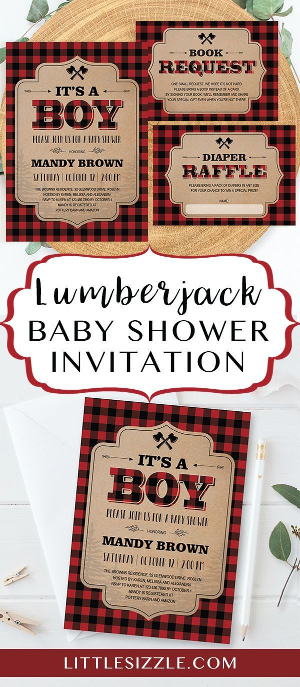 Diy Baby Shower Invitations Kits
 Rustic Baby Shower Invitation Kit Templates with Buffalo