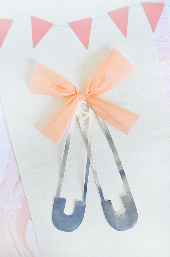 DIY Baby Shower Pins
 DIY Oversize Diaper Pins for a Baby Shower