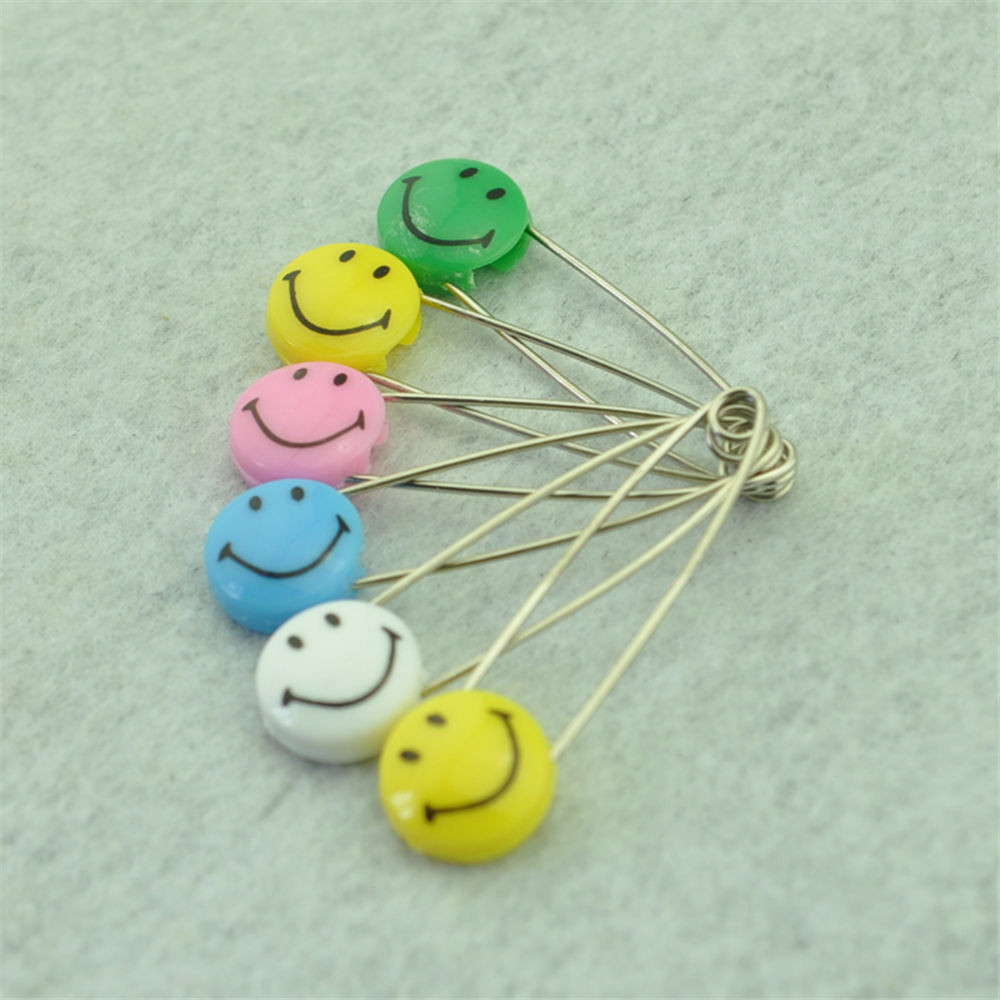 DIY Baby Shower Pins
 20 Smile Face Safety Pins Findings Baby Shower Cloth