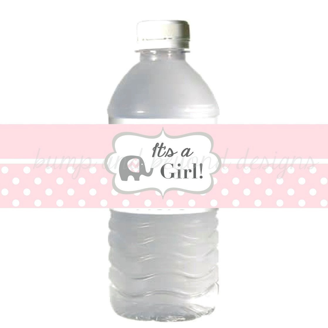 DIY Baby Shower Water Bottle Labels
 Water Bottle Labels It s a Girl Baby Shower Powder Pink
