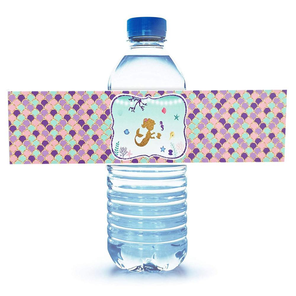 DIY Baby Shower Water Bottle Labels
 24Pcs Mermaid Bottle Water Labels Water Bottle Label Boy