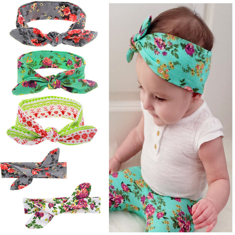 DIY Baby Turban Headband With Bow
 Cute Baby Kids Girls Rabbit Ears Bow Turban Knot Headband