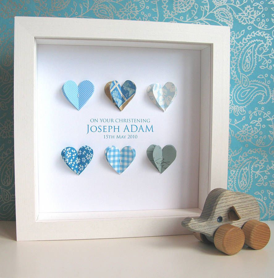 DIY Baptism Gifts
 Personalised Christening Paper Hearts