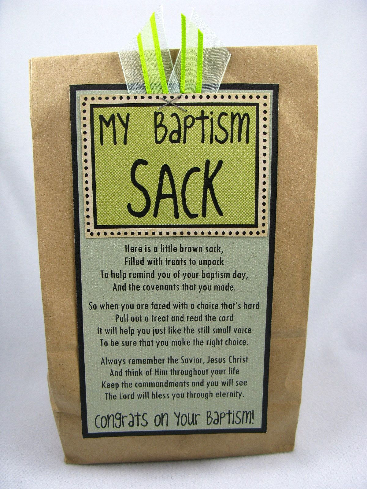 DIY Baptism Gifts
 Baptism Sack a great way to celebrate a baptism a bag