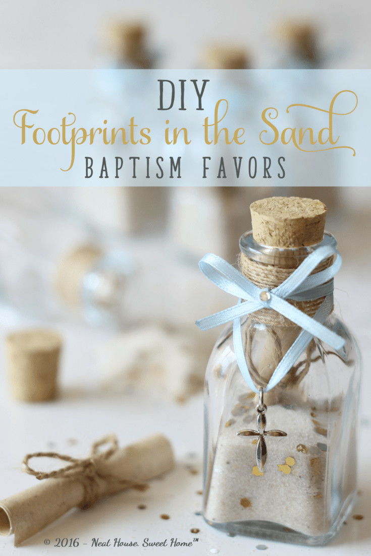 DIY Baptism Gifts
 DIY Footprints in the Sand Baptism Favors Religious Keepsake