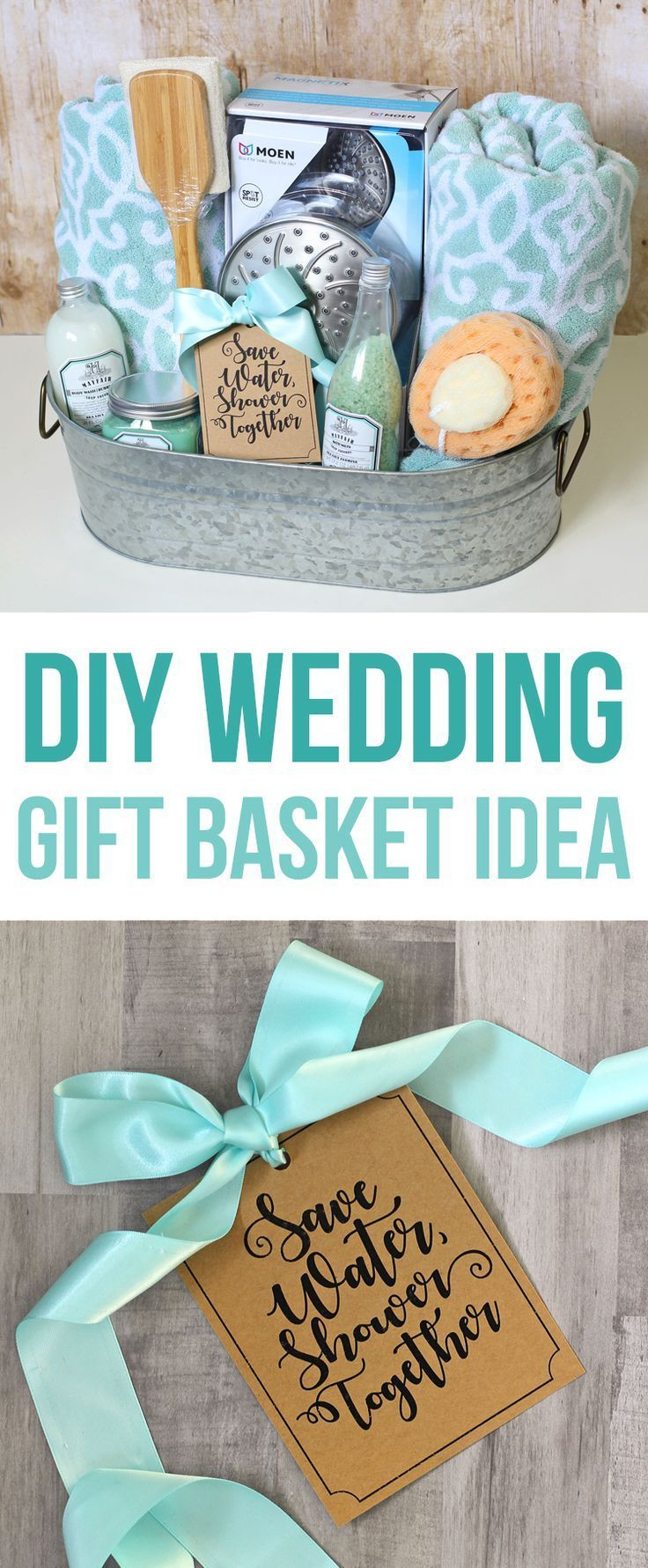 DIY Bath Gift Basket
 Shower Themed DIY Wedding Gift Basket Idea
