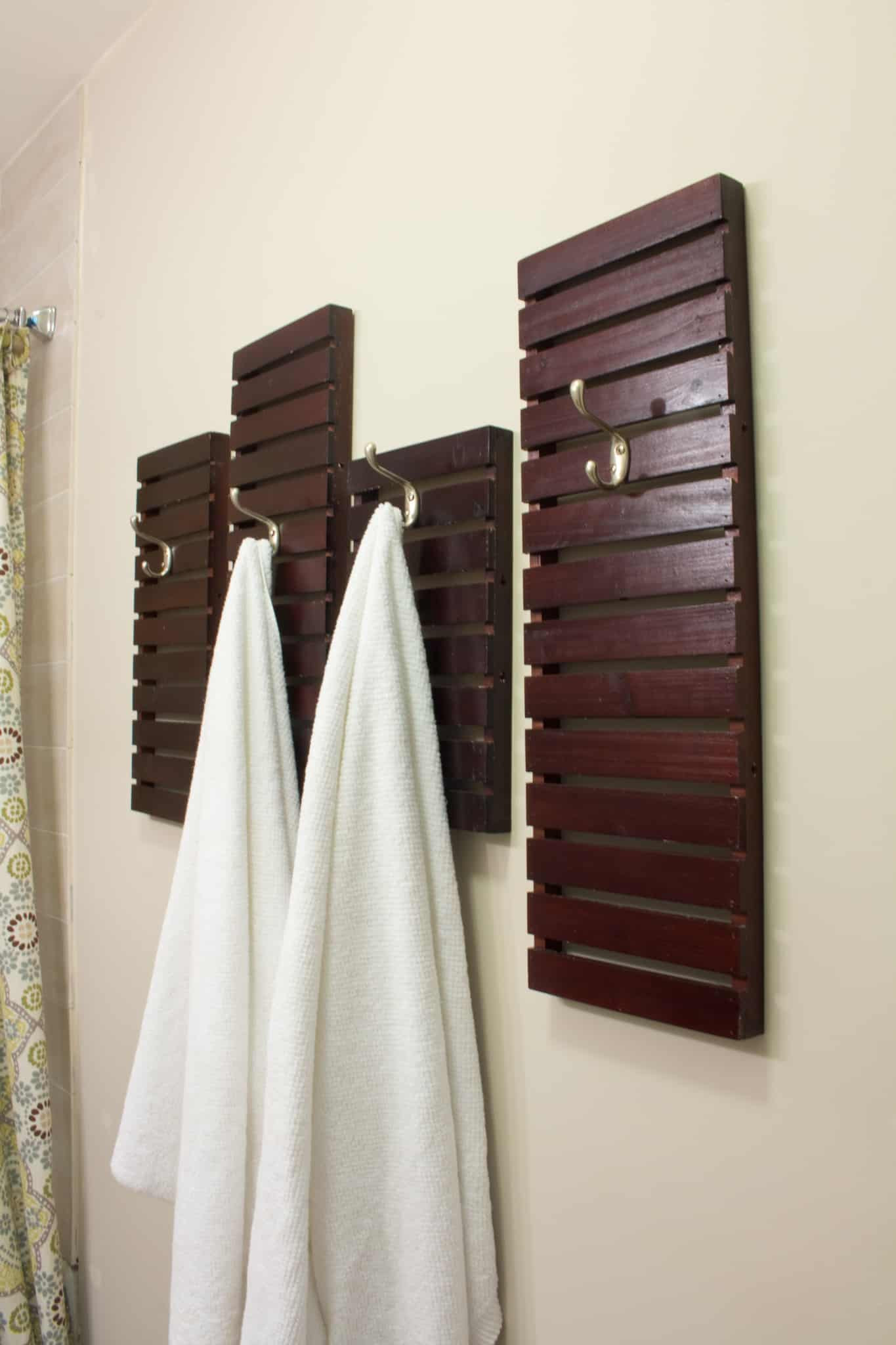 DIY Bathroom Towel Racks
 DIY Towel Rack Made From Shelves Thrift Store Upcycle