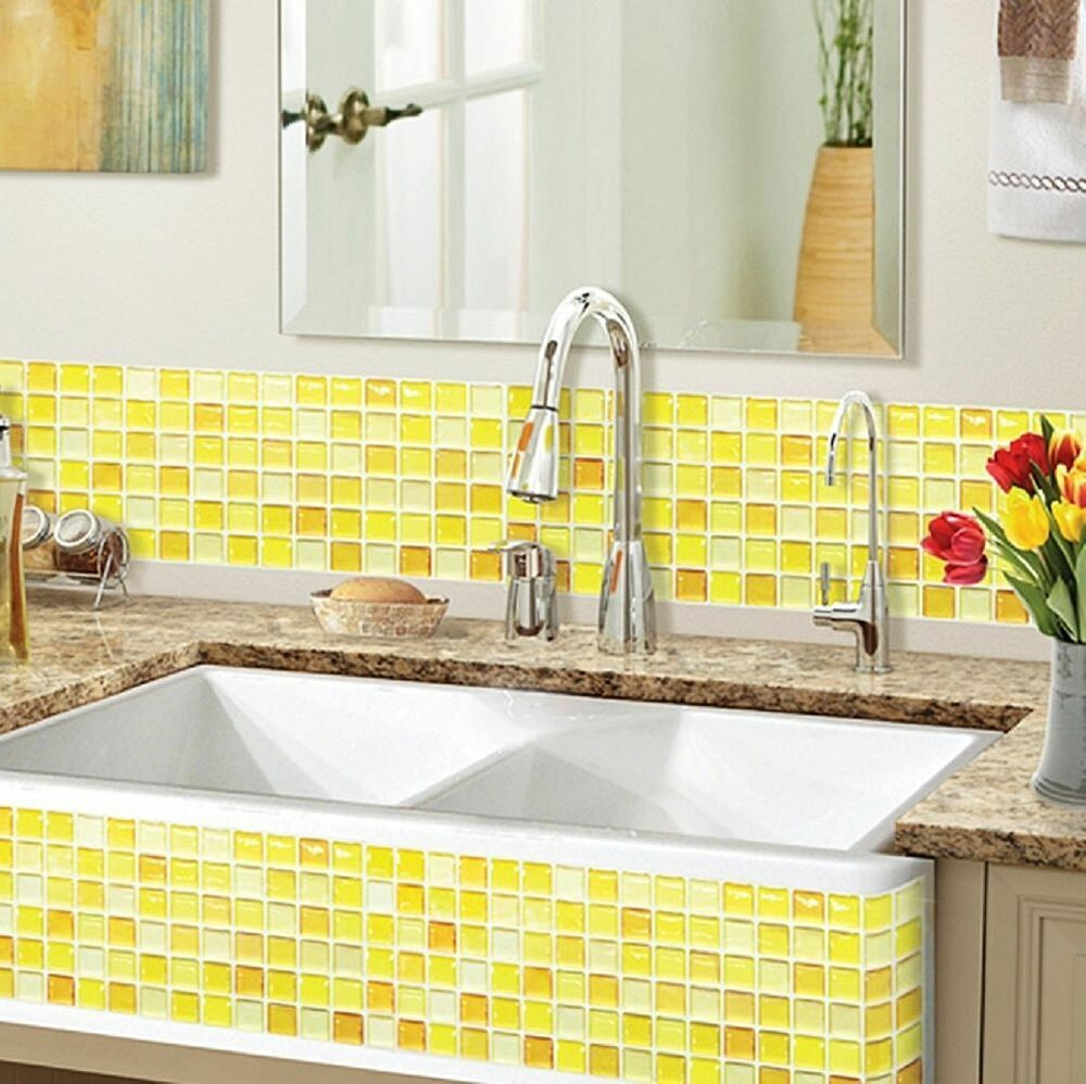 Diy Bathroom Wall Tile
 Home Bathroom Kitchen Wall Decor 3D Sticker Wallpaper Tile