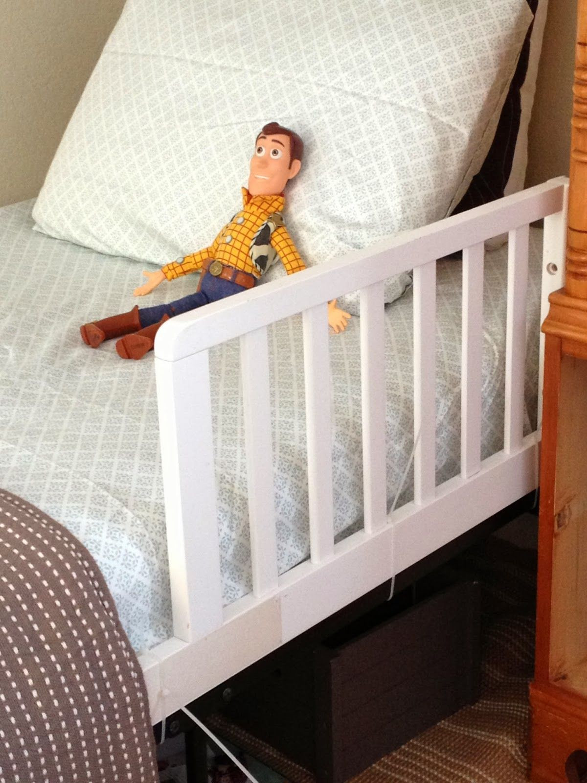 DIY Bed Rail For Toddler
 Boys Bedroom Bed frame for life