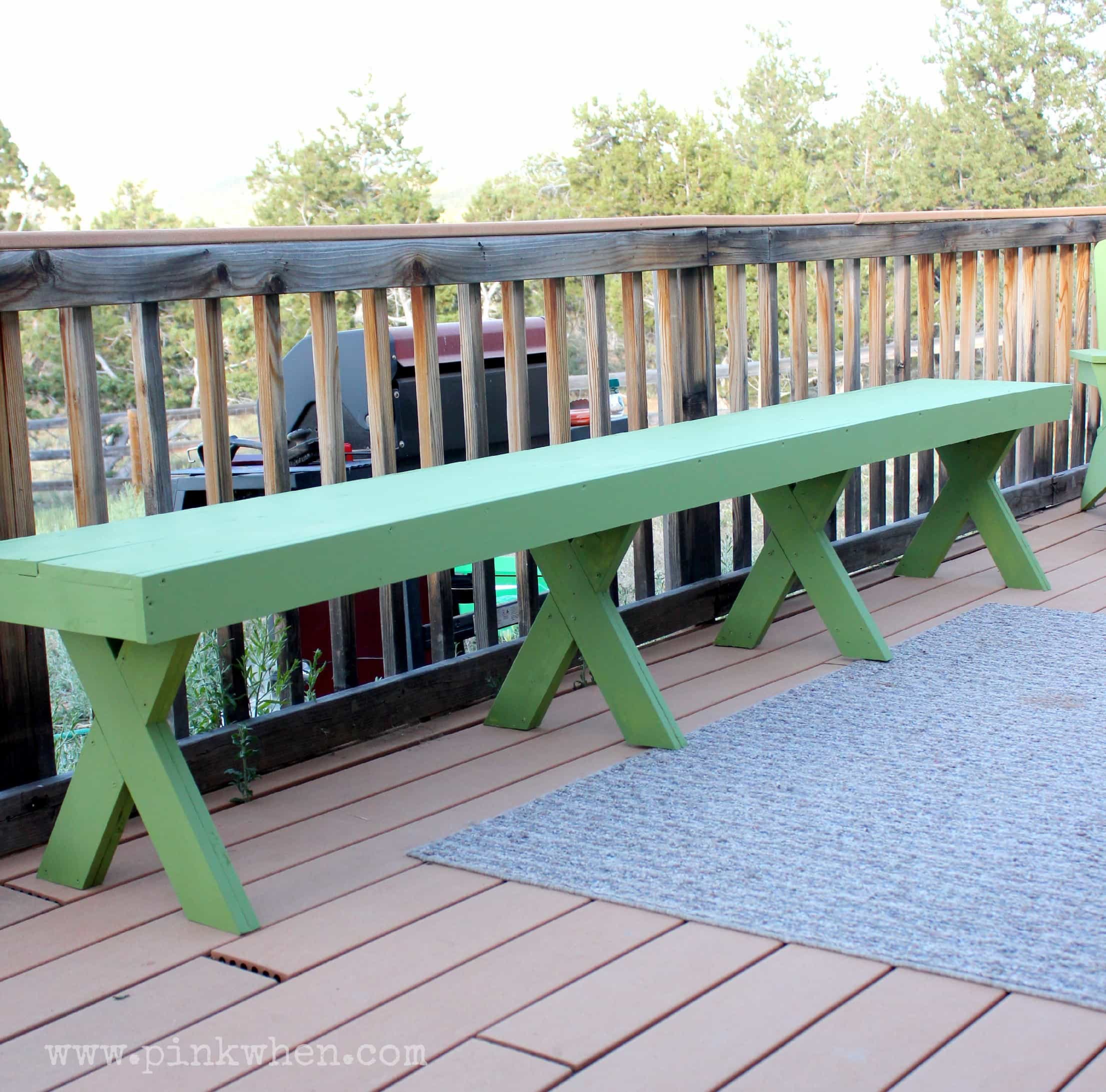 DIY Bench Outdoor
 DIY $20 Outdoor Patio Bench PinkWhen