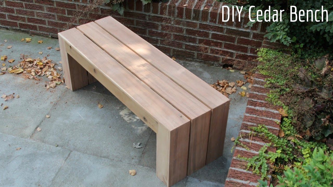 DIY Benches Outdoor
 DIY Cheap Modern Outdoor Cedar Bench 2x4 Build
