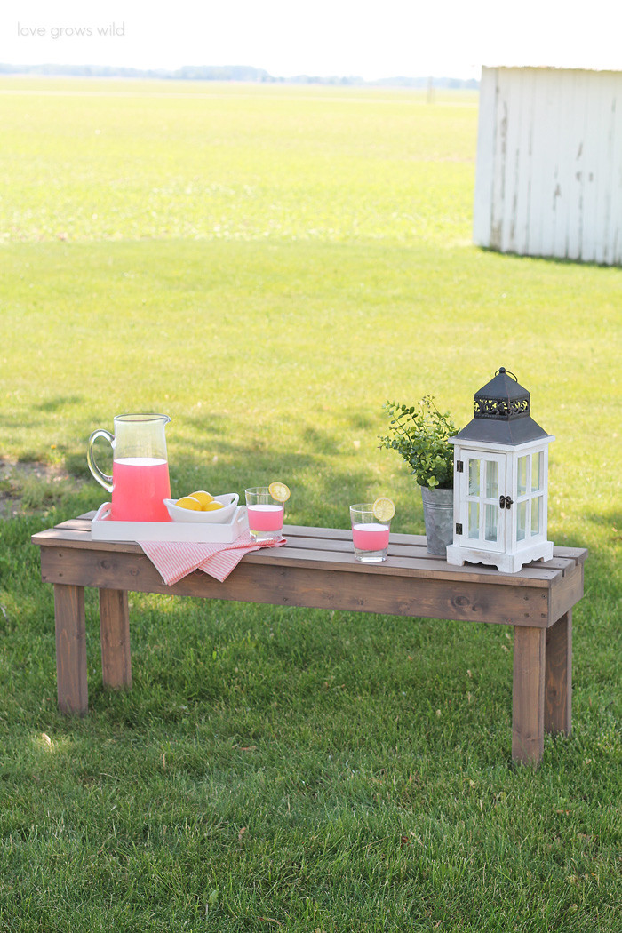 DIY Benches Outdoor
 Easy DIY Outdoor Bench Love Grows Wild