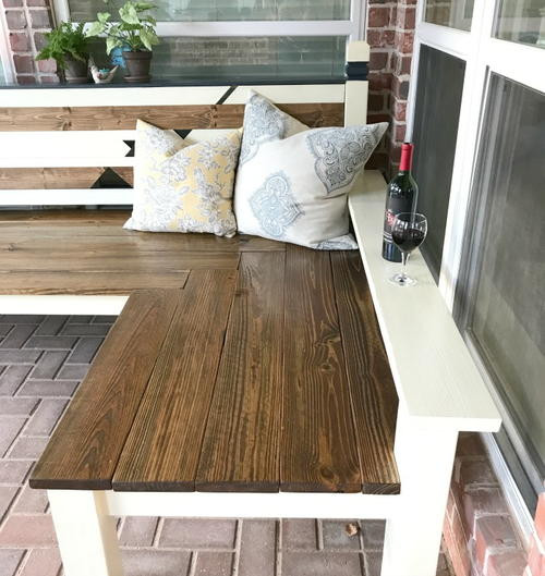 DIY Benches Outdoor
 L Shaped DIY Outdoor Bench