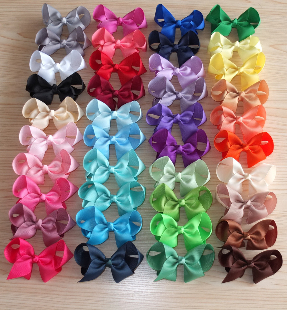 DIY Big Hair Bow
 4 inches hair bows WITHOUT clips Mixed 20 colors NO CLIPS
