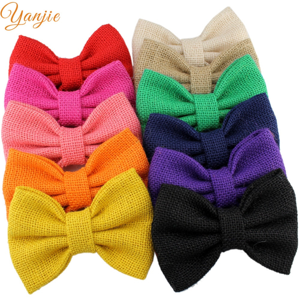 DIY Big Hair Bow
 11pcs lot 5 Linen Hair Bows Girls Big Knot Bow Hair