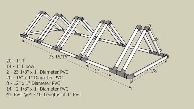 DIY Bike Rack Pvc
 Triangle PVC Bike Rack 3D Warehouse