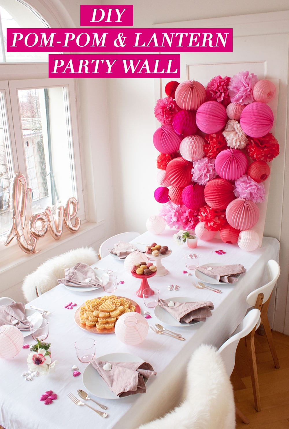 DIY Birthday Decorations
 DIY Pink and Red Valentine s Party Wall