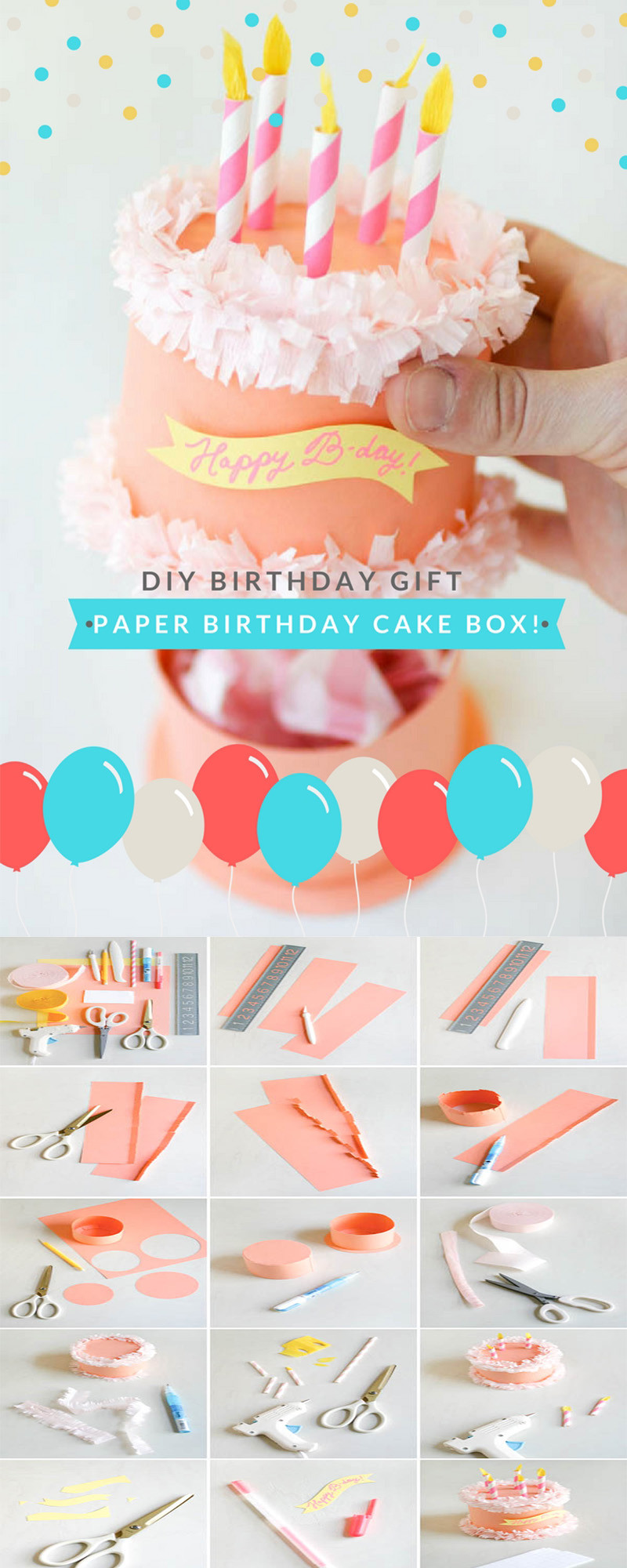 Diy Birthday Gift
 DIY Gift Ideas for Your Boyfriend Paper Birthday Cake Box