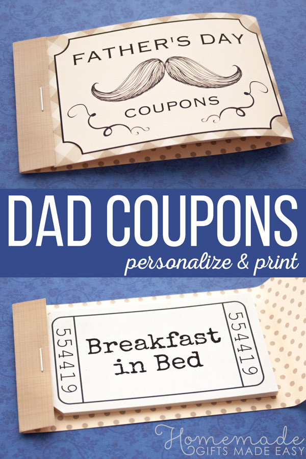 DIY Birthday Gifts For Dad
 Personalized Fathers Day Coupons