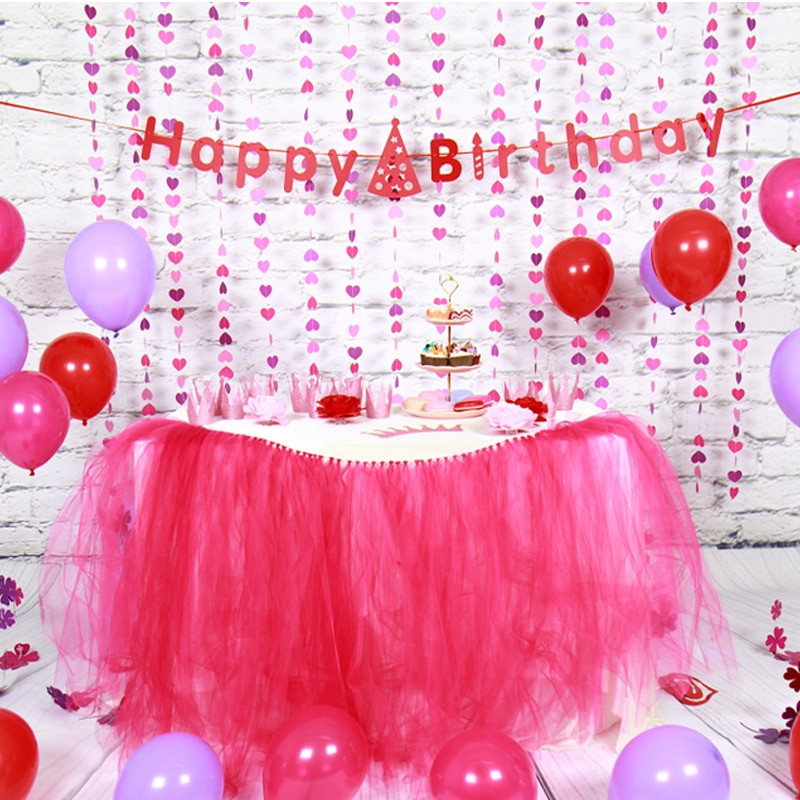 Diy Birthday Party Decorations
 Sunbeauty Set Pink Theme Happy Birthday Decoration DIY
