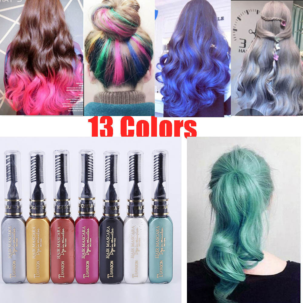 DIY Blue Hair Dye
 13 colors one time hair color DIY Hair Dye Temporary Non