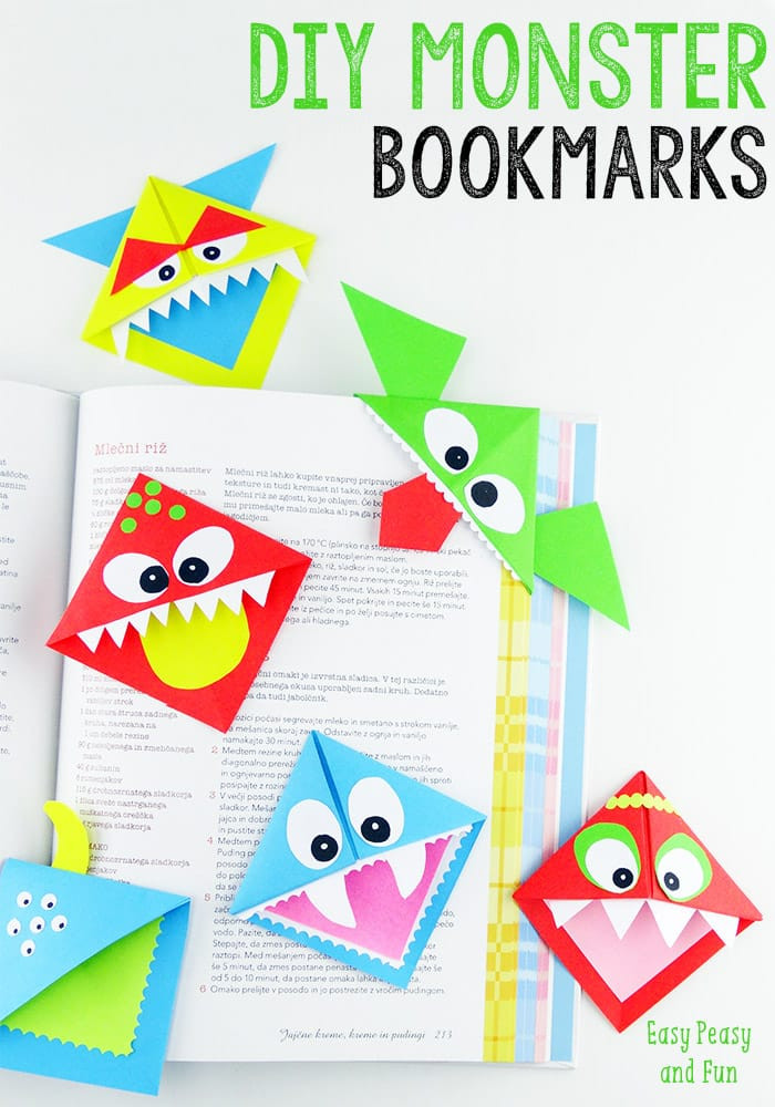 Diy Bookmarks For Kids
 DIY Corner Bookmarks Cute Monsters Easy Peasy and Fun